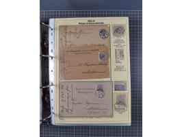1875/89, gestempelte Spezialsammlung “Pfennig/-e” mit etwas über 130 Briefen und Karten, ab Brustschilde in Pfennigwährung ve