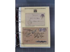 1875/89, gestempelte Spezialsammlung “Pfennig/-e” mit etwas über 130 Briefen und Karten, ab Brustschilde in Pfennigwährung ve