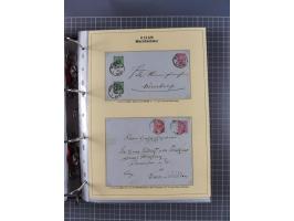 1875/89, gestempelte Spezialsammlung “Pfennig/-e” mit etwas über 130 Briefen und Karten, ab Brustschilde in Pfennigwährung ve
