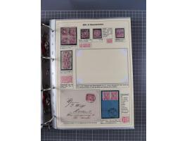 1875/89, gestempelte Spezialsammlung “Pfennig/-e” mit etwas über 130 Briefen und Karten, ab Brustschilde in Pfennigwährung ve