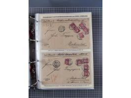 1875/89, gestempelte Spezialsammlung “Pfennig/-e” mit etwas über 130 Briefen und Karten, ab Brustschilde in Pfennigwährung ve