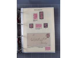 1875/89, gestempelte Spezialsammlung “Pfennig/-e” mit etwas über 130 Briefen und Karten, ab Brustschilde in Pfennigwährung ve
