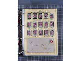 1875/89, gestempelte Spezialsammlung “Pfennig/-e” mit etwas über 130 Briefen und Karten, ab Brustschilde in Pfennigwährung ve