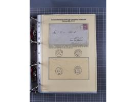 1875/89, gestempelte Spezialsammlung “Pfennig/-e” mit etwas über 130 Briefen und Karten, ab Brustschilde in Pfennigwährung ve