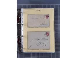 1875/89, gestempelte Spezialsammlung “Pfennig/-e” mit etwas über 130 Briefen und Karten, ab Brustschilde in Pfennigwährung ve