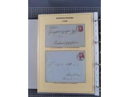 1875/89, gestempelte Spezialsammlung “Pfennig/-e” mit etwas über 130 Briefen und Karten, ab Brustschilde in Pfennigwährung ve