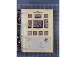 1875/89, gestempelte Spezialsammlung “Pfennig/-e” mit etwas über 130 Briefen und Karten, ab Brustschilde in Pfennigwährung ve