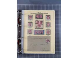 1875/89, gestempelte Spezialsammlung “Pfennig/-e” mit etwas über 130 Briefen und Karten, ab Brustschilde in Pfennigwährung ve