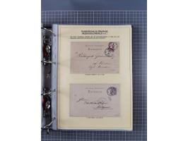 1875/89, gestempelte Spezialsammlung “Pfennig/-e” mit etwas über 130 Briefen und Karten, ab Brustschilde in Pfennigwährung ve