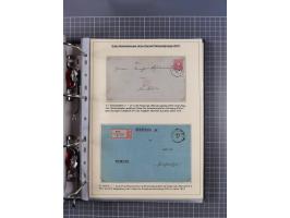 1875/89, gestempelte Spezialsammlung “Pfennig/-e” mit etwas über 130 Briefen und Karten, ab Brustschilde in Pfennigwährung ve