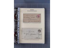 1875/89, gestempelte Spezialsammlung “Pfennig/-e” mit etwas über 130 Briefen und Karten, ab Brustschilde in Pfennigwährung ve