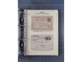 1875/89, gestempelte Spezialsammlung “Pfennig/-e” mit etwas über 130 Briefen und Karten, ab Brustschilde in Pfennigwährung ve