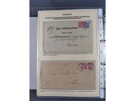 1875/89, gestempelte Spezialsammlung “Pfennig/-e” mit etwas über 130 Briefen und Karten, ab Brustschilde in Pfennigwährung ve