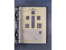 1875/89, gestempelte Spezialsammlung “Pfennig/-e” mit etwas über 130 Briefen und Karten, ab Brustschilde in Pfennigwährung ve