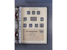 1875/89, gestempelte Spezialsammlung “Pfennig/-e” mit etwas über 130 Briefen und Karten, ab Brustschilde in Pfennigwährung ve