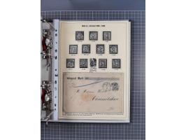 1875/89, gestempelte Spezialsammlung “Pfennig/-e” mit etwas über 130 Briefen und Karten, ab Brustschilde in Pfennigwährung ve