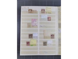 1872/74, rund 300 gestempelte Werte/Briefstücken und 11 Belege, dabei viele Plattenfehler und Druckbesonderheiten