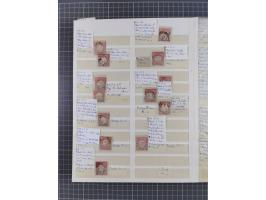 1872/74, rund 300 gestempelte Werte/Briefstücken und 11 Belege, dabei viele Plattenfehler und Druckbesonderheiten