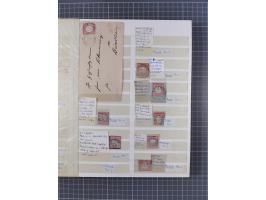 1872/74, rund 300 gestempelte Werte/Briefstücken und 11 Belege, dabei viele Plattenfehler und Druckbesonderheiten