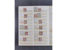 1872/74, rund 300 gestempelte Werte/Briefstücken und 11 Belege, dabei viele Plattenfehler und Druckbesonderheiten