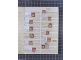 1872/74, rund 300 gestempelte Werte/Briefstücken und 11 Belege, dabei viele Plattenfehler und Druckbesonderheiten