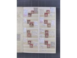 1872/74, rund 300 gestempelte Werte/Briefstücken und 11 Belege, dabei viele Plattenfehler und Druckbesonderheiten