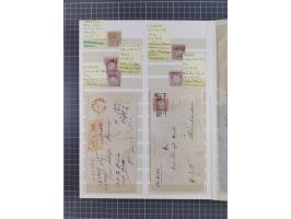 1872/74, rund 300 gestempelte Werte/Briefstücken und 11 Belege, dabei viele Plattenfehler und Druckbesonderheiten