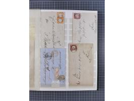 1872/74, rund 300 gestempelte Werte/Briefstücken und 11 Belege, dabei viele Plattenfehler und Druckbesonderheiten