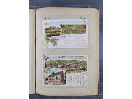 DEUTSCHLAND: 1898/1910, 370 Lithos, Topografie mit vielen besseren Ansichten, im alten Ansichtskartenalbum
