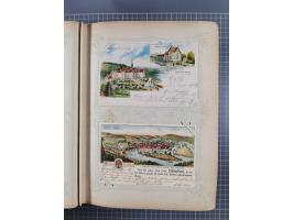 DEUTSCHLAND: 1898/1910, 370 Lithos, Topografie mit vielen besseren Ansichten, im alten Ansichtskartenalbum