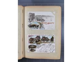 DEUTSCHLAND: 1898/1910, 370 Lithos, Topografie mit vielen besseren Ansichten, im alten Ansichtskartenalbum