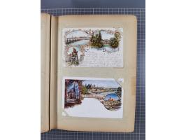 DEUTSCHLAND: 1898/1910, 370 Lithos, Topografie mit vielen besseren Ansichten, im alten Ansichtskartenalbum