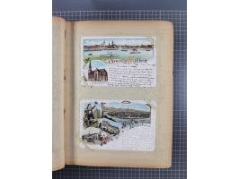 DEUTSCHLAND: 1898/1910, 370 Lithos, Topografie mit vielen besseren Ansichten, im alten Ansichtskartenalbum