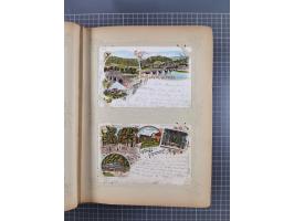 DEUTSCHLAND: 1898/1910, 370 Lithos, Topografie mit vielen besseren Ansichten, im alten Ansichtskartenalbum