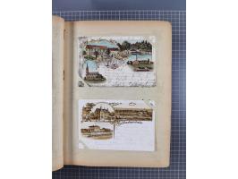 DEUTSCHLAND: 1898/1910, 370 Lithos, Topografie mit vielen besseren Ansichten, im alten Ansichtskartenalbum