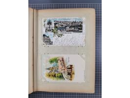 DEUTSCHLAND: 1898/1910, 370 Lithos, Topografie mit vielen besseren Ansichten, im alten Ansichtskartenalbum