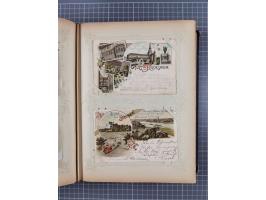 DEUTSCHLAND: 1898/1910, 370 Lithos, Topografie mit vielen besseren Ansichten, im alten Ansichtskartenalbum
