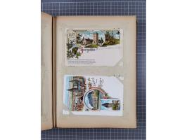 DEUTSCHLAND: 1898/1910, 370 Lithos, Topografie mit vielen besseren Ansichten, im alten Ansichtskartenalbum