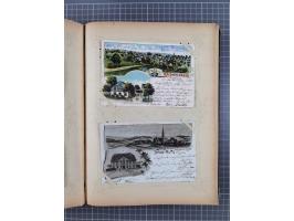 DEUTSCHLAND: 1898/1910, 370 Lithos, Topografie mit vielen besseren Ansichten, im alten Ansichtskartenalbum