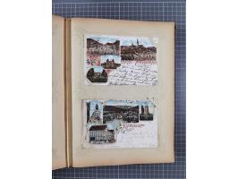 DEUTSCHLAND: 1898/1910, 370 Lithos, Topografie mit vielen besseren Ansichten, im alten Ansichtskartenalbum