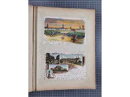 DEUTSCHLAND: 1898/1910, 370 Lithos, Topografie mit vielen besseren Ansichten, im alten Ansichtskartenalbum