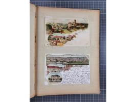 DEUTSCHLAND: 1898/1910, 370 Lithos, Topografie mit vielen besseren Ansichten, im alten Ansichtskartenalbum