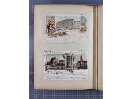 DEUTSCHLAND: 1898/1910, 370 Lithos, Topografie mit vielen besseren Ansichten, im alten Ansichtskartenalbum