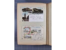 DEUTSCHLAND: 1898/1910, 370 Lithos, Topografie mit vielen besseren Ansichten, im alten Ansichtskartenalbum