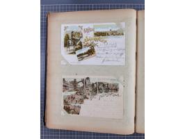 DEUTSCHLAND: 1898/1910, 370 Lithos, Topografie mit vielen besseren Ansichten, im alten Ansichtskartenalbum