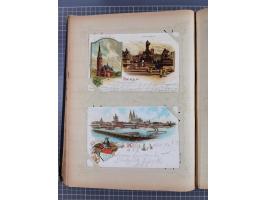 DEUTSCHLAND: 1898/1910, 370 Lithos, Topografie mit vielen besseren Ansichten, im alten Ansichtskartenalbum