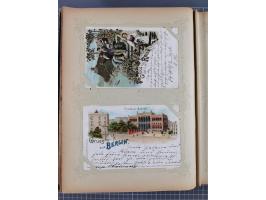 DEUTSCHLAND: 1898/1910, 370 Lithos, Topografie mit vielen besseren Ansichten, im alten Ansichtskartenalbum