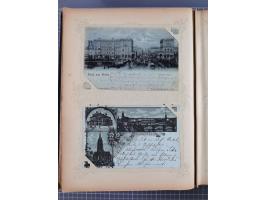 DEUTSCHLAND: 1898/1910, 370 Lithos, Topografie mit vielen besseren Ansichten, im alten Ansichtskartenalbum
