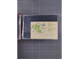 Glückwunschkarten Neujahr: 1900/14, Album mit 110 Lithos zum Thema Jahreszahlen", davon sind 104 St. geprägt