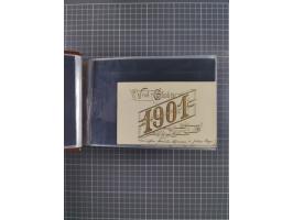 Glückwunschkarten Neujahr: 1900/14, Album mit 110 Lithos zum Thema Jahreszahlen", davon sind 104 St. geprägt